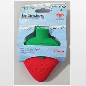 New L’chic Pet Dog Toy Ice Cooling Strawberry Puppies Chew Animal NWT